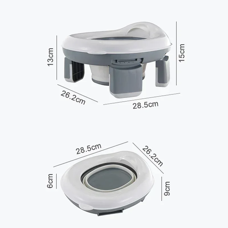 3 in 1 Travel Toilet Seat Foldable Children Potty with Bags Baby Pot Portable Silicone Baby Potty Training Toilet Seat for Kids 5