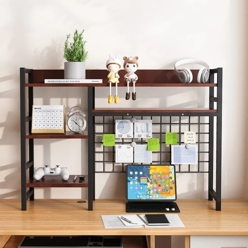 Round Hole Computer Rack Desktop-Desk-Storage-Racks-Multi-layer-Iron-Rack-Student-Computer-Desk ...