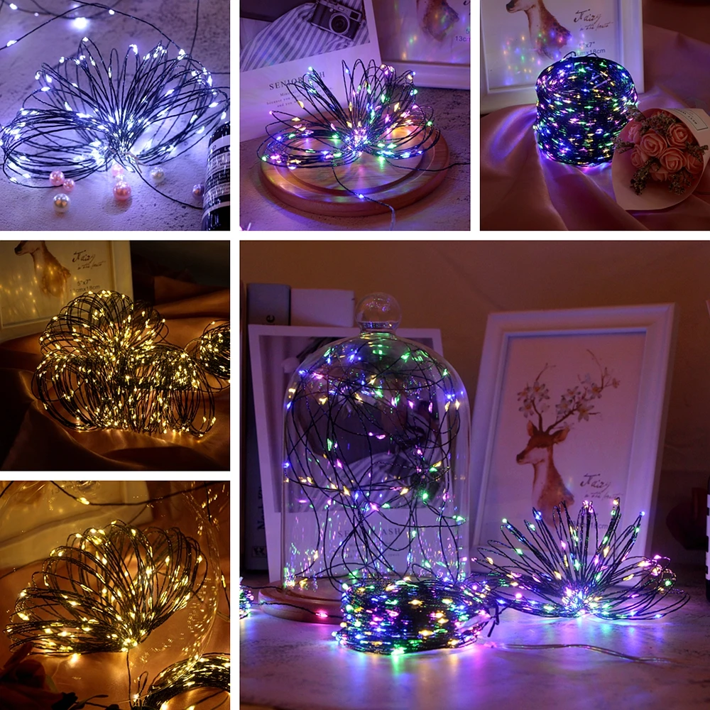10-120m Led String Fairy Lights Christmas Garland Patio Outdoor Lamp With Remote For Tree Street Bedroom Wedding Decoration