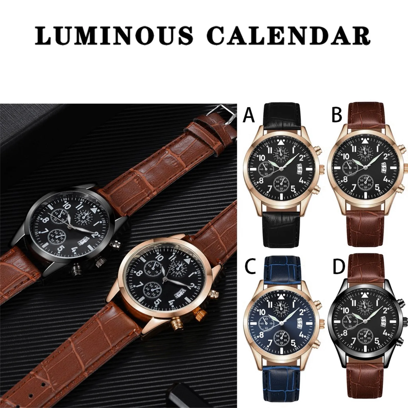 Popular Men'S Leather Watch With Calendar Function Plus Luminous Function Watch Automatic Mechanical Watches Mens
