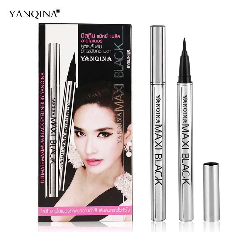 YANQINA Waterproof Makeup Eyeliner Black Liquid Eyeliner Pen Make Up Eye Liner Long-lasting Cosmetics Fast-dry Eyeliners Pencil