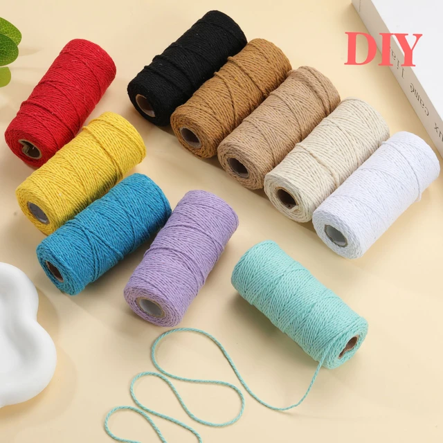 Braided 2mmX10Yards Macrame Cotton Cord Macrame Rope Colorful Cotton Craft  Cord for Bag Wall Hanging Plant Hangers Home Decora - AliExpress