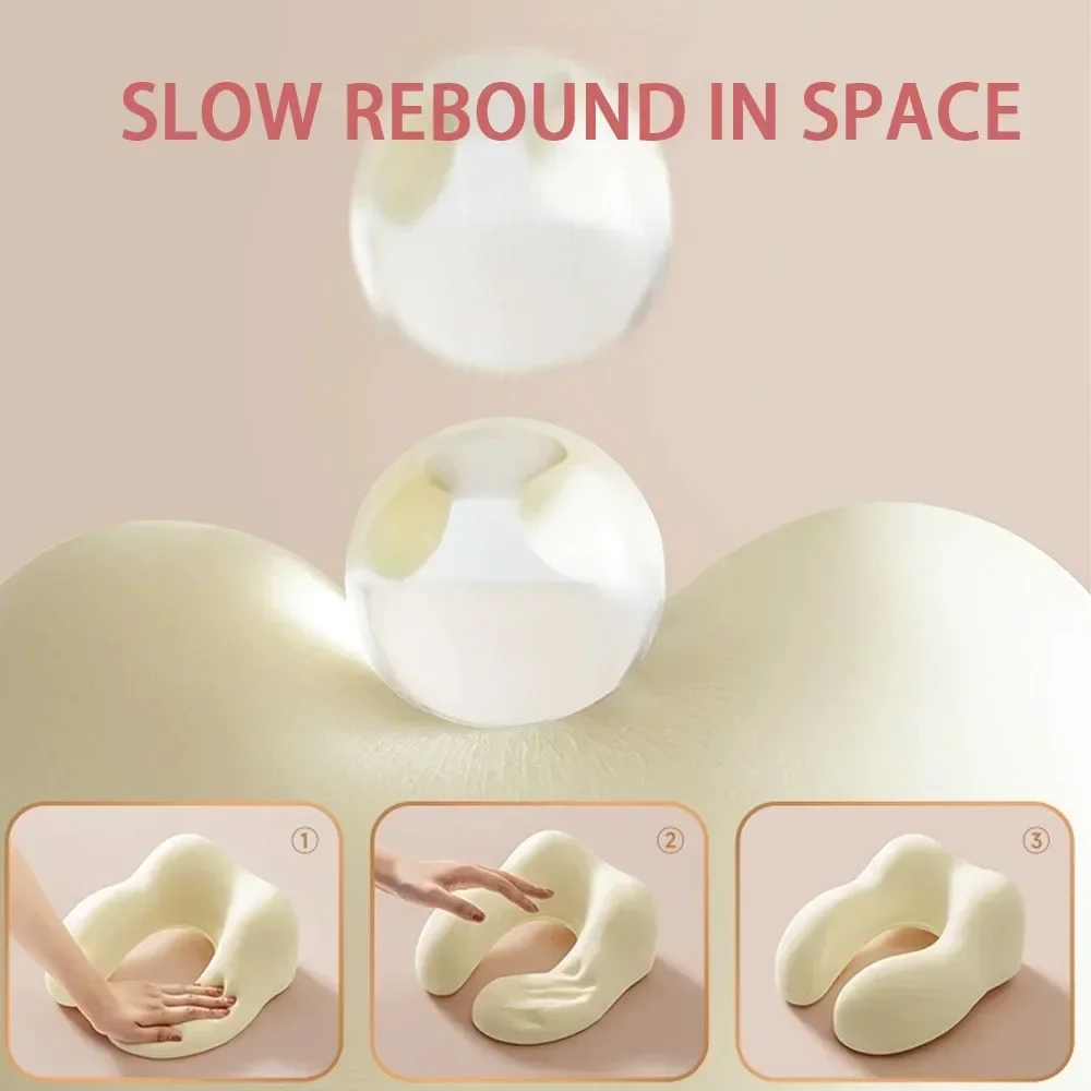 Memory Foam U-shaped Pillow Neck Support Travel Portable Student Sleeping Aid Airplane Pillow Neckrest U-pillow neck pillow