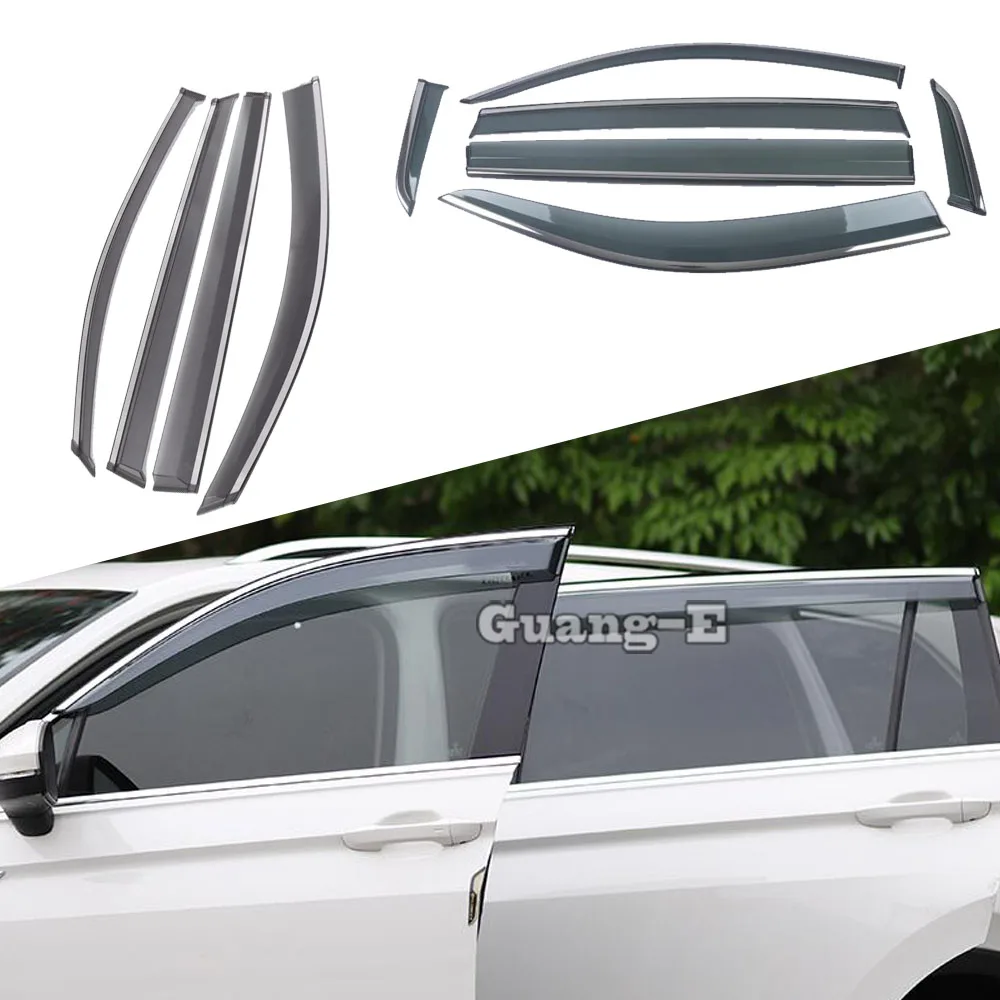 Car Stick Lamp Plastic Window Glass Wind Visor Rain/Sun Guard Vent Frame for Volkswagen VW Tiguan L MK2