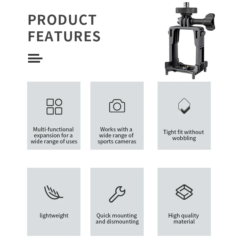 STARTRC Extension Bracket for DJI Avata 2 Gopro 10 11/Insta360 X4 X3/DJI Action 4 3/Fill Light