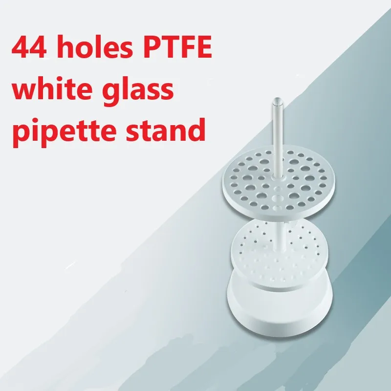 

44 holes PTFE white glass pipette stand Organic glass graduated circular pipette rack holder att#