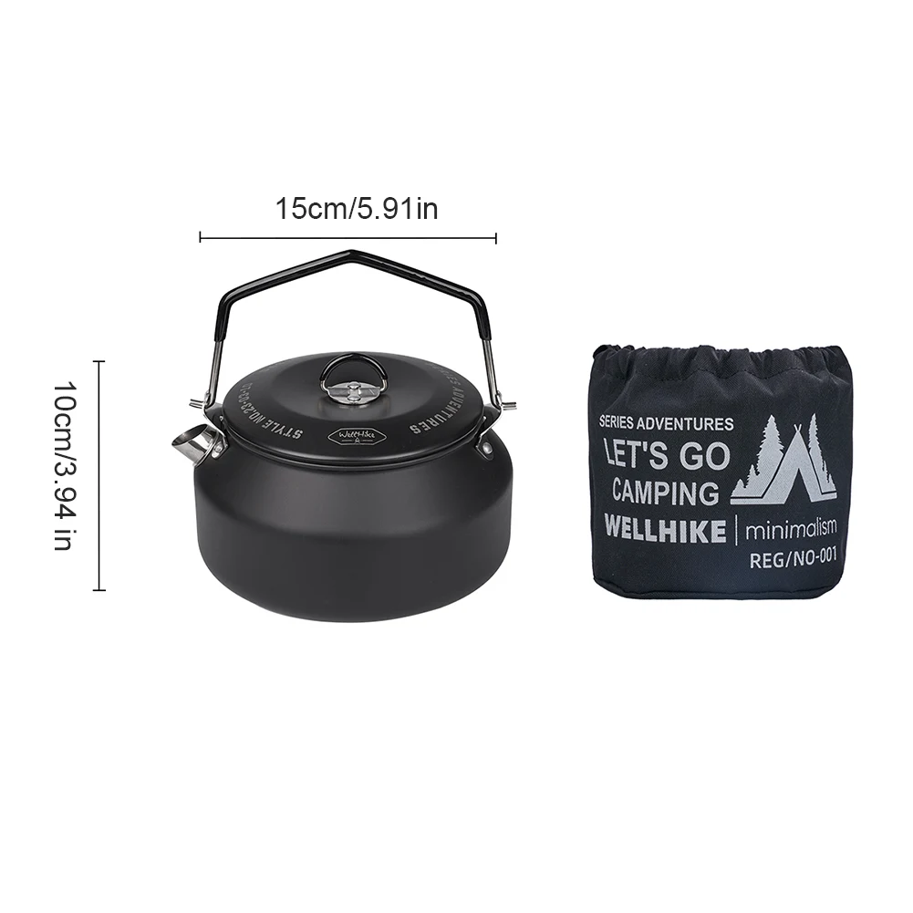 1L Outdoor Lightweight 304 Stainless Steel Camping Teapot Kettle Coffee Pot Outdoor Kettle For Camping Hiking Backpacking