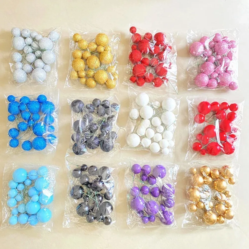 20Pcs Balls Cake Toppers 2-4Cm Palline Colorate Di Diverse Dimensioni Cake Toppers Per Brithday Wedding Decorazioni Natalizie 2024