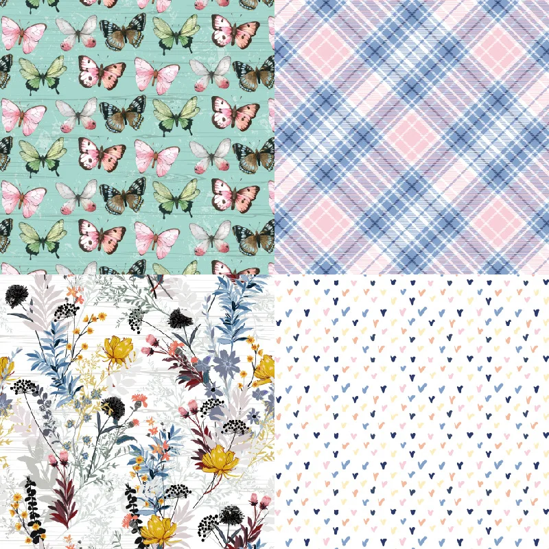 24Sheets/Set Vintage Flower Material Ppaper DIY Scrapbooking Journal Base Collage Photo Props Gift Wrapping Decoration Paper