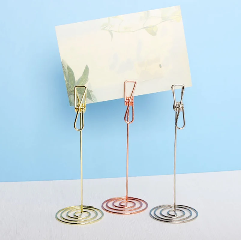 

Metal Art Message Folder Desktop Photo Name Card Holder Clamp