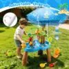 2026 Toddler Water Table with Umbrella & Fishing Game, Outdoor Toy with Auto Electric Pump, Sensory Playset for 3-8 Year Old Boys Girls