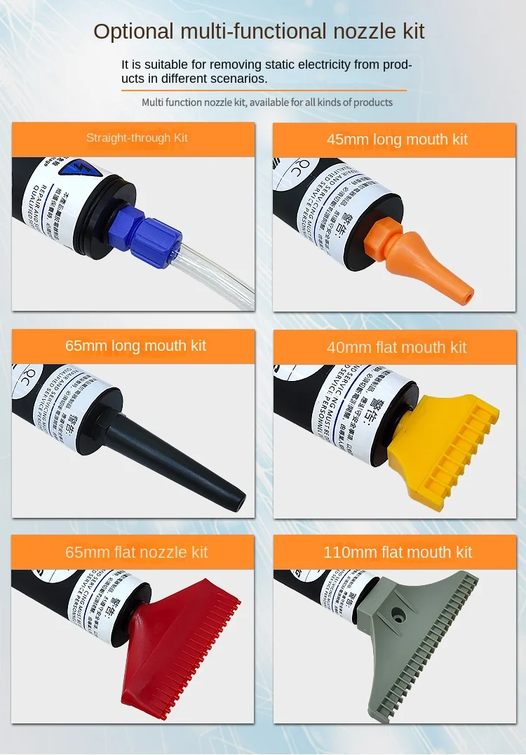 Ion Air Gun Anti-Static Industrial Dust Removal Air Gun Double-Needle High Volta