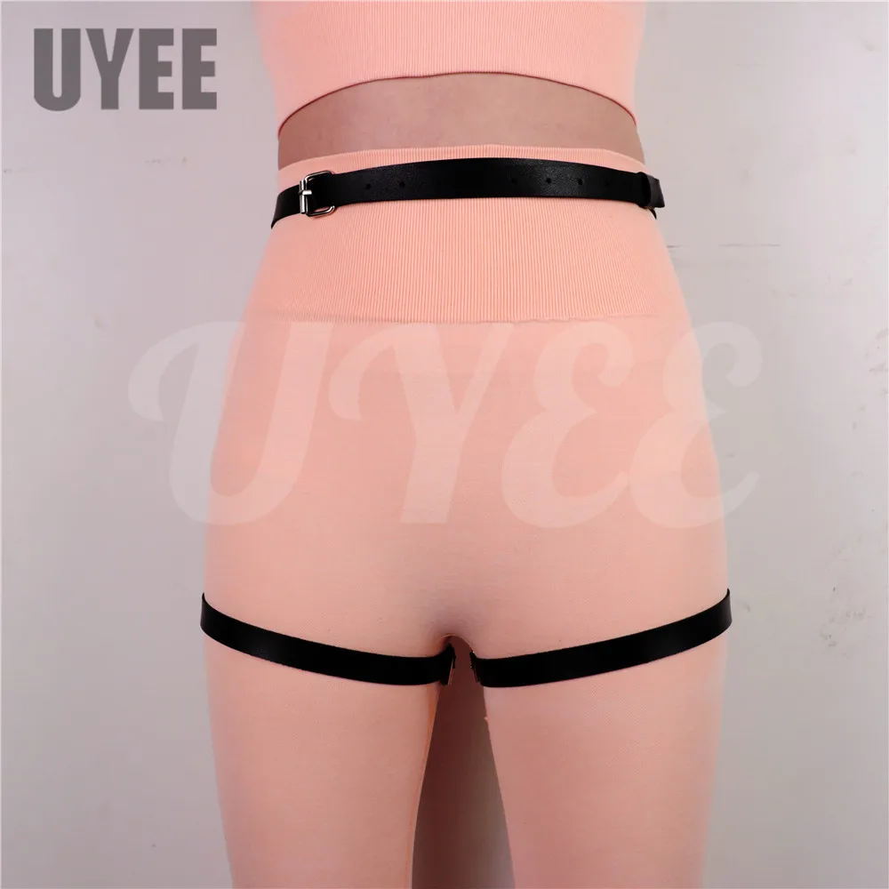 Women's PU Leather Waist & Leg Harness - Sexy Bondage Garter Lingerie & Gothic Rave Costume Accessory