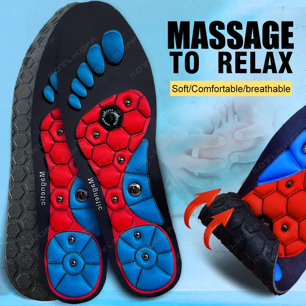 Neue Magnetische Therapie Sport Einlegesohlen Fuß Massage Mit Arch Support Orthopädische Einlegesohle Akupressur Einlegesohle Anti-Müdigkeit Gesundheit Pflege – Detail 1