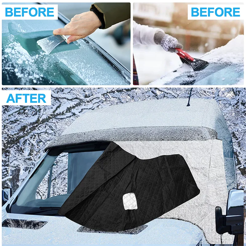 Wohnmobil-Windschutzscheibenabdeckung für Fiat Ducato Peugeot Boxer Citroen Relay, langlebige Sonnenschutz- und Schneeschutzabdeckung, einfache Installation – Detail 6
