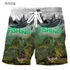 Fashion Fishing Men's Shorts Summer 3D Fish Printed Beach Casual Shorts 6XL Plus Size Man Clothing Street Elastic Waist Shorts 1