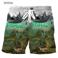 Fashion Fishing Men's Shorts Summer 3D Fish Printed Beach Casual Shorts 6XL Plus Size Man Clothing Street Elastic Waist Shorts 1
