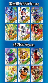 4BOX Dragon Ball Cards Son Goku Saiyan Vegeta TCG Cartas Board Games For Family Kids Toy Game Table Christmas Gift