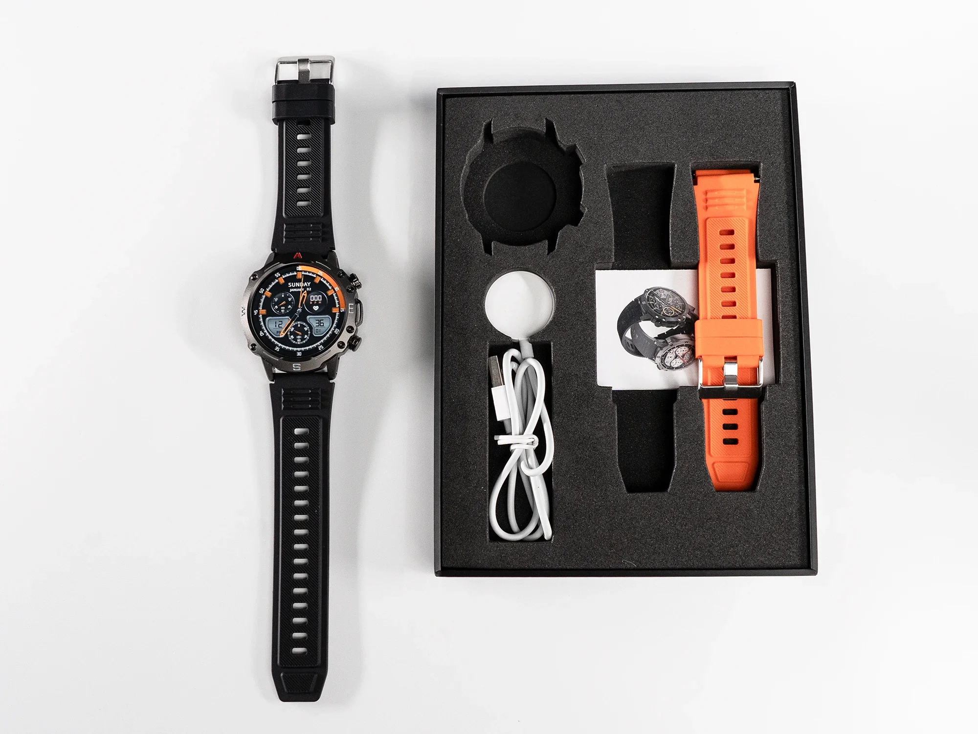 Zordai �߿� ��Ʈ�Ͻ� Ʈ��Ŀ ����Ʈ��ġ, OD2 ����Ʈ ��ġ, 1.5 ��ġ IP68 ��� BT ��ȭ ��ħ�� ECG, GPS ������, 380mAh