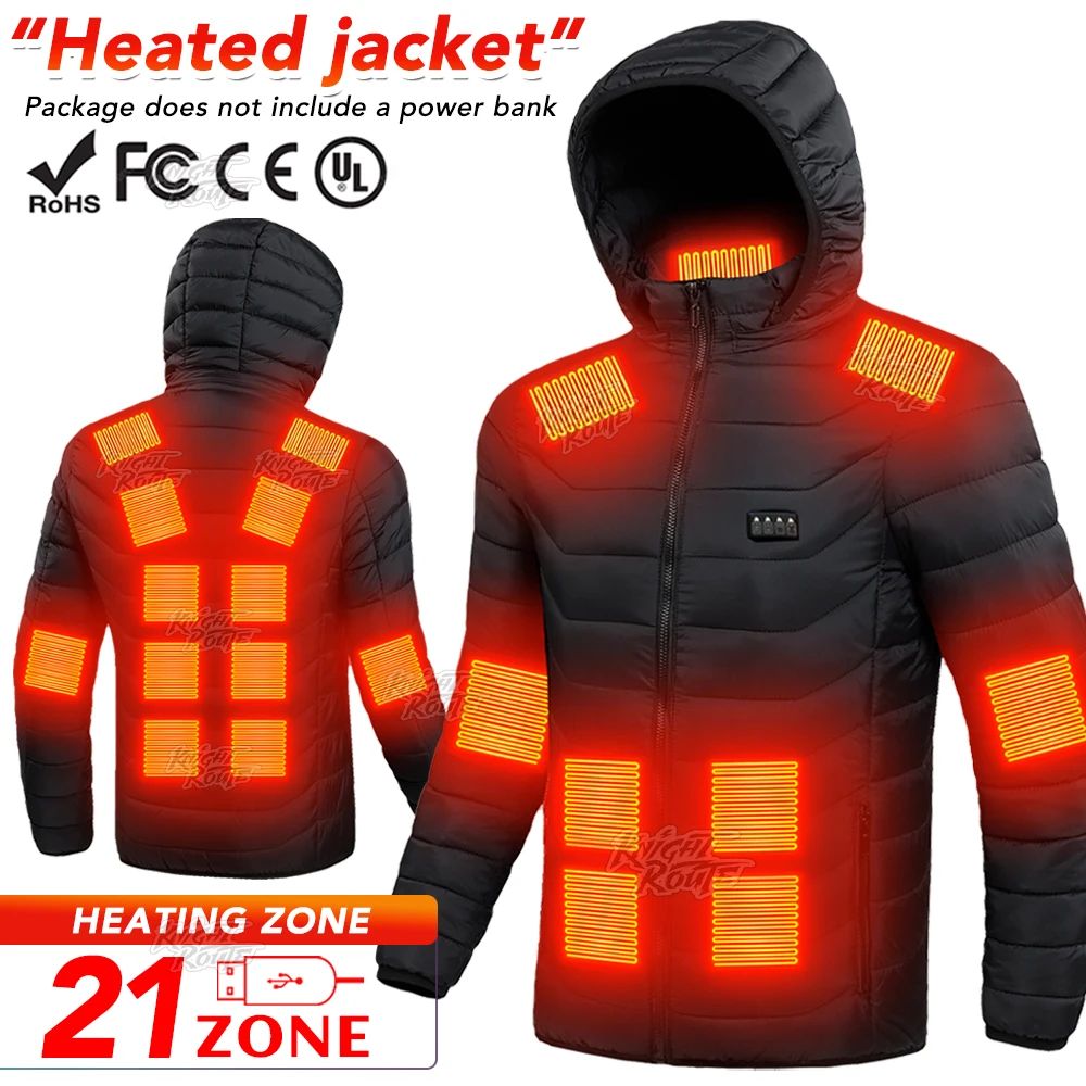 21Areas Self Heated jacket Heating Vest Men's Thermal Women's USB Heated Vest Warm Clothing Fishing Camping Washable Winter Man