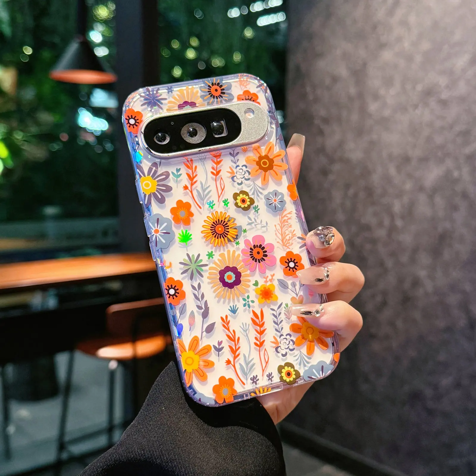 Serect Garden Flower Series Colorful Phone Case - Hard Acrylic Clear Protective Back Cover Bumper