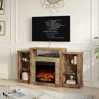 Fireplace TV Stand with Led Lights and Power Outlets, TV Console for TVs up to 65", Entertainment Center 2