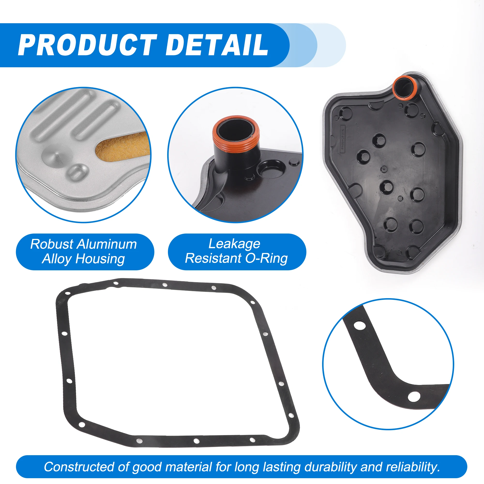 UXCELL AOD-E/4R70W Automatic Transmission Filter CVT Oil Cooler Filter Oil Pan Gasket for Ford Bronco 1994-1996 F2VY7A098A