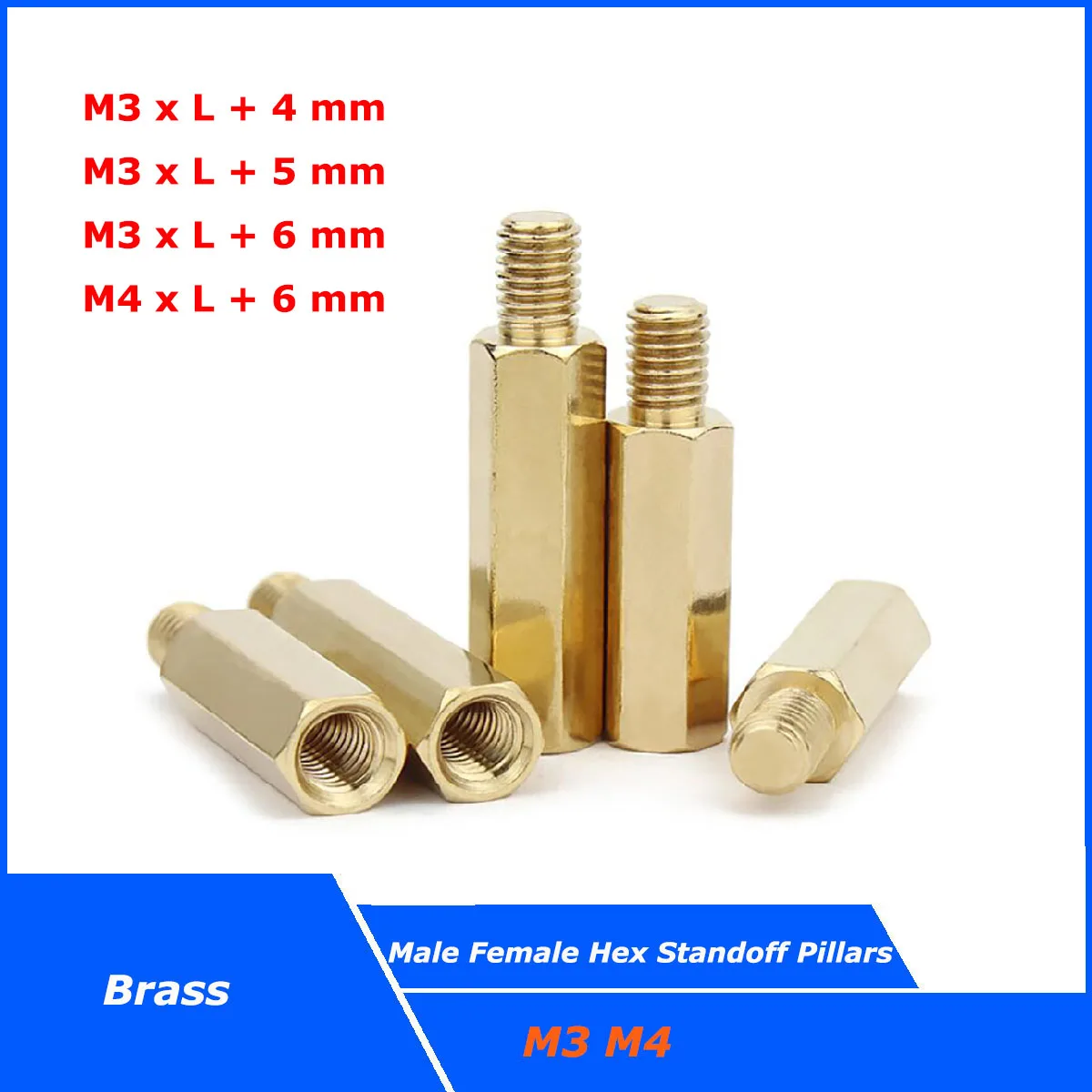 

M3 M4 Hex Male to Female Brass Standoff Pillars PCB Computer PC Motherboard Hexagonal Spacers Screw Stud