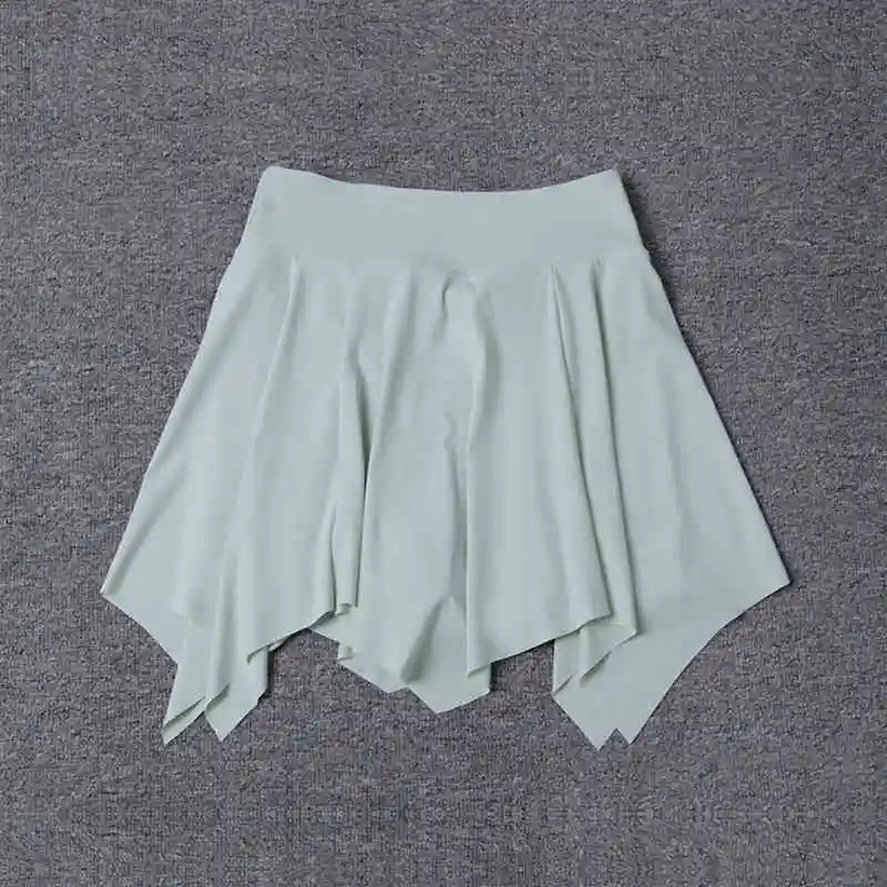 Women Hip Covering Tennis Skirt One Piece Ballet Skirt Pleated Workout Yoga