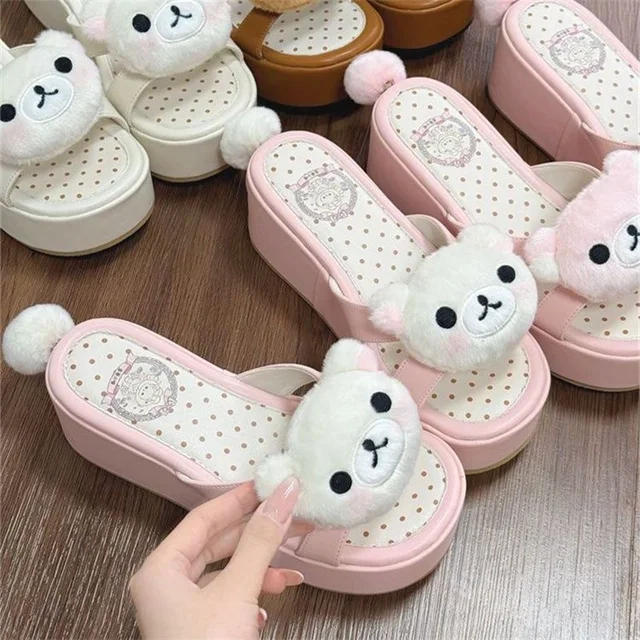 Summer Themed Cartoon Bear Slippers for Women, Outdoor Footwear with Non-Slip Sole, Stylish... 2