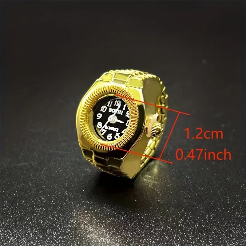 1PC Fashion Trend Watchable Time Personalized Ring Watch Versatile Fashion Popular Ring Watch Round Finger Watch Mini 6