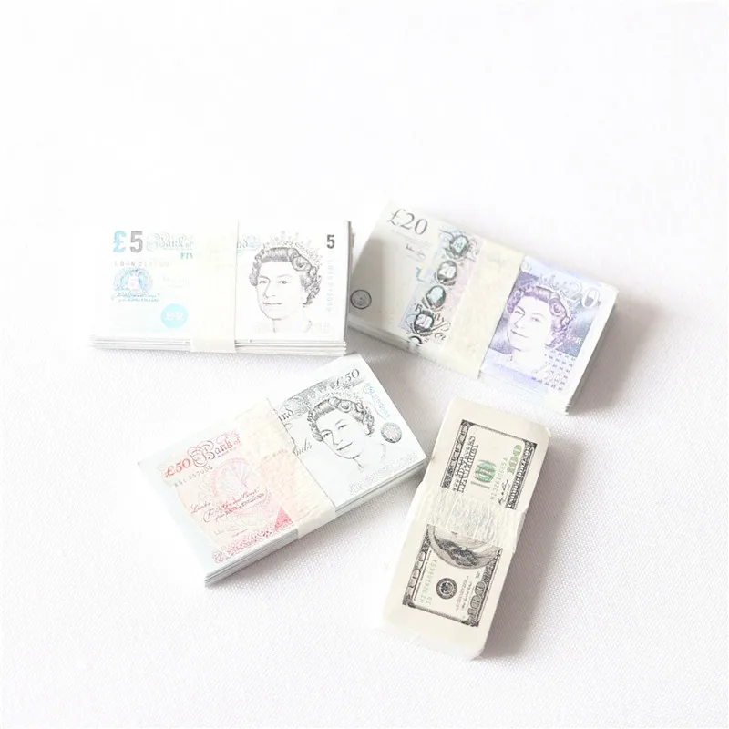 1:12 Dollar KRW Ticket Mini Fake Money Dollhouse Miniature