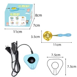 Fire Wax Melting Kit: Electric Heater with Seal Furnace Pot and Spoon Set (US Plug)