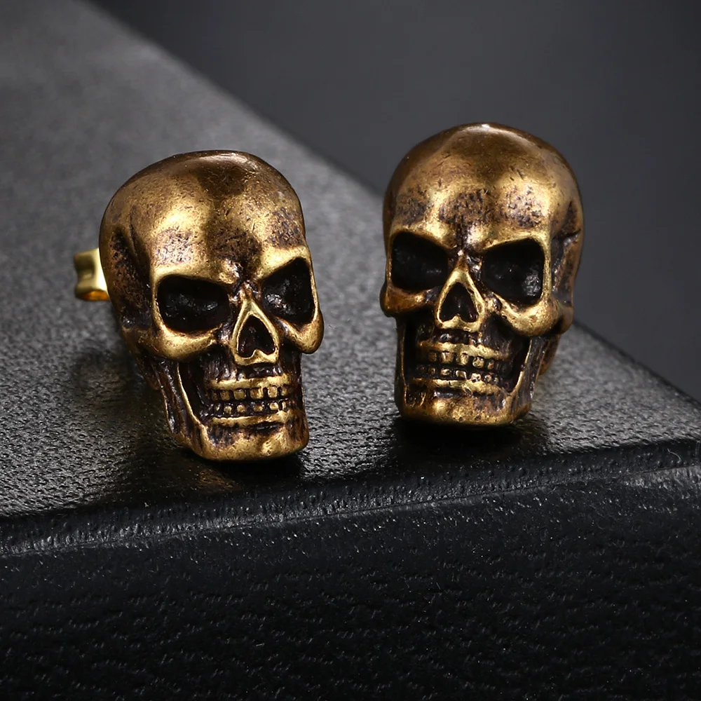 Punk Hip-Hop Schädel Ohr stecker für Männer Frauen kreative Skelett Ohr Zubehör Halloween Party Geschenke Großhandel Schmuck ohe189 – Detail 7