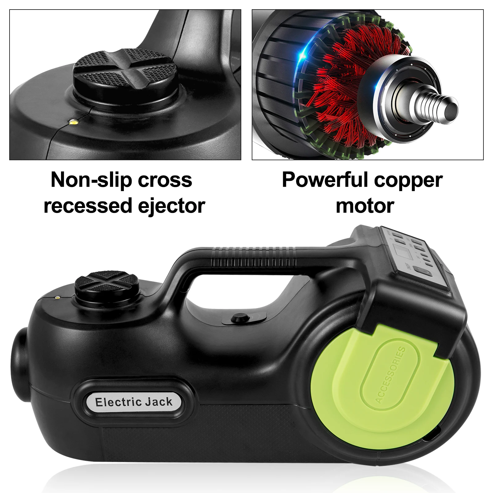 SucceBuy Electric Car Jack 5T Car Jack Hydraulic Electric Floor Jack with Electric Impact Wrench for SUV MPV Sedan Truck Repair