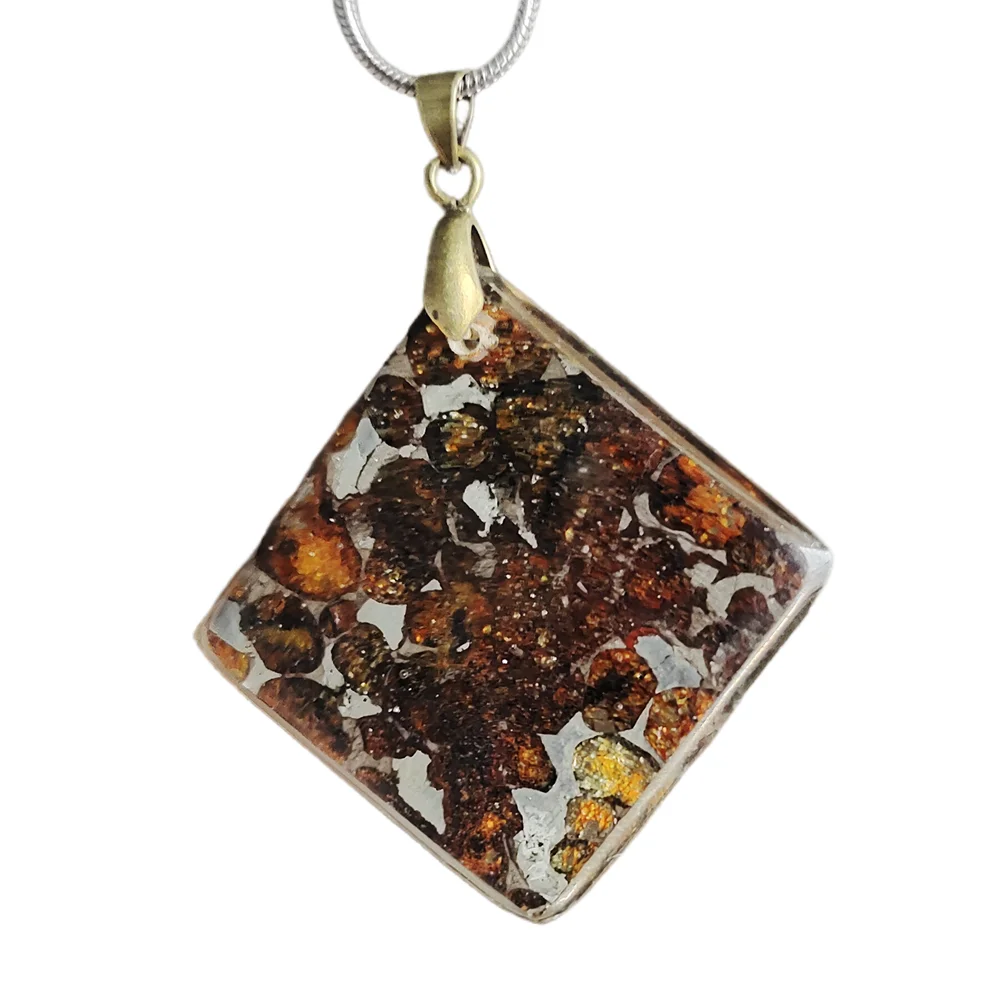 

Pallasite Meteorite Pendant Kenya Olive Meteorite Pendant Olive Meteorite Necklace Collection - TB137