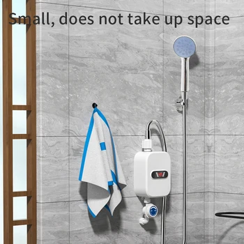 Small Instant Electric Water Heater LCD Temperature Display IPX4 Quick Heating Shower Water Heating Device Set 1