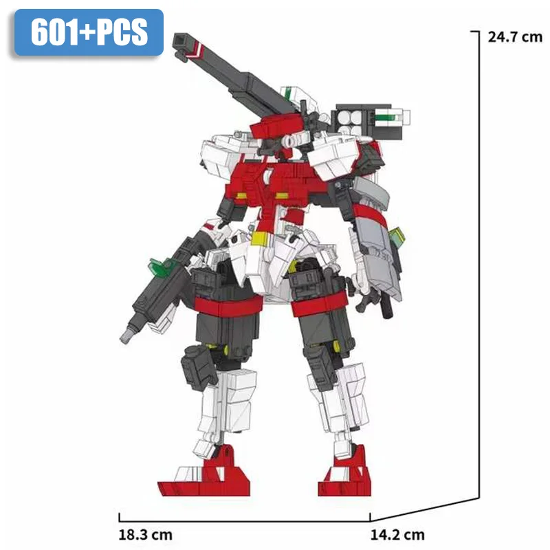 thumbnail image 1 of Kits de modelos de mechas de guerra de ciudad MOC, bloques de construcción de guerreros Mechs, ladrillos de robots técnicos DIY, juguetes para niños, regalos, 1 of 5