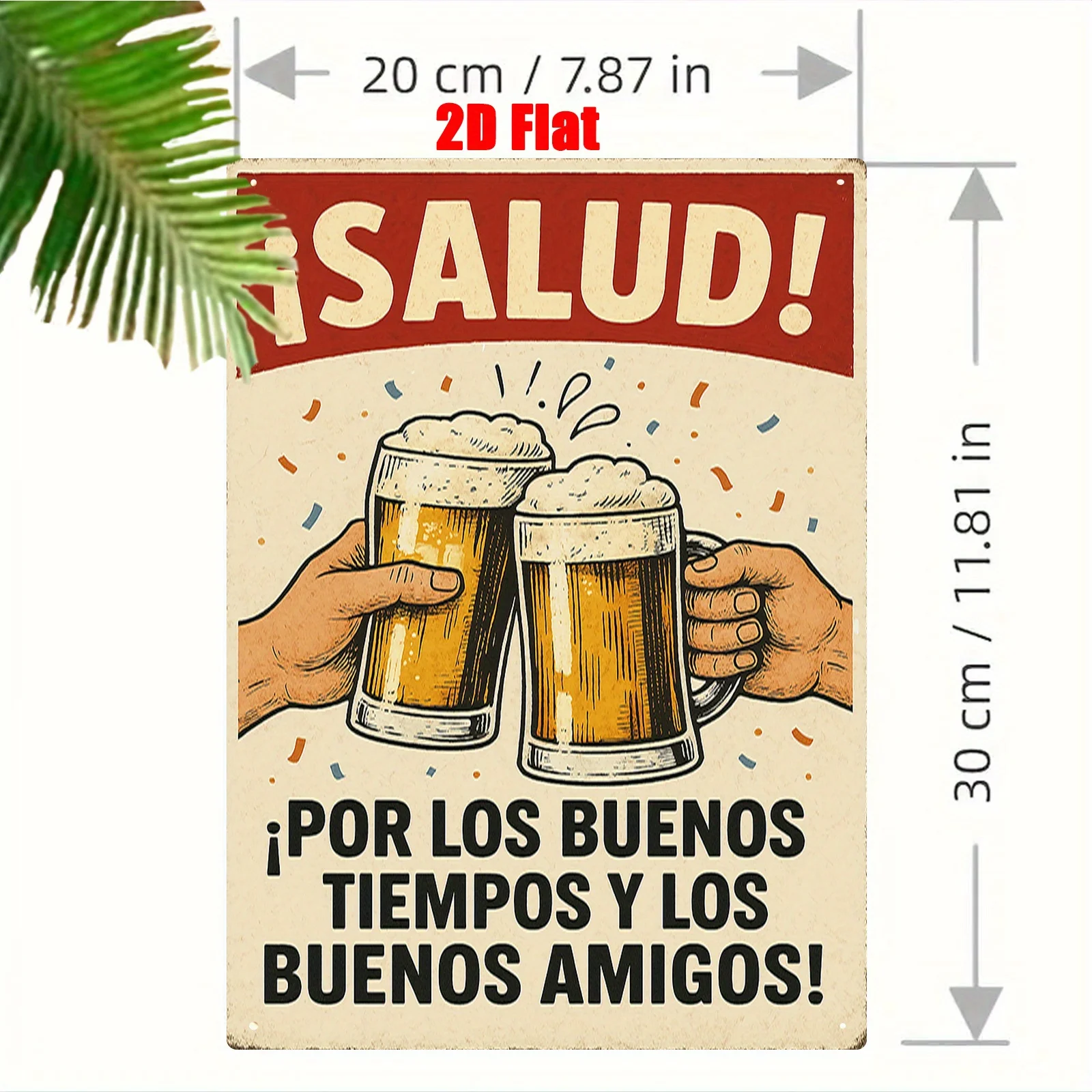 HD 주석 간판 ¡Salud 포로스 브룬스 티엠포스 레트로 메탈 포스터 클래식 맥주 건배 벽 장식 바 맨 케이브 홈 데코레이션