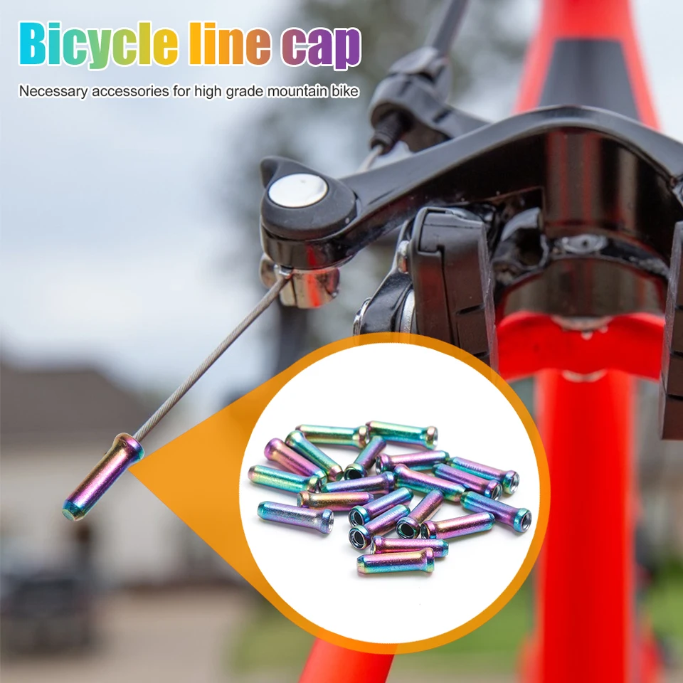 Cable Ends Bicycle 100-Pack Bicycle Cable End Caps Aluminum