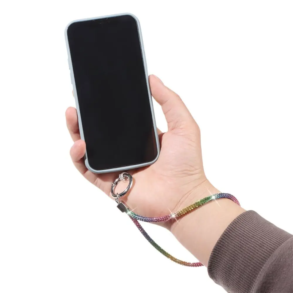Glitter Rhinestone Phone Lanyard Phone Diamond Crystal Wrist Straps Keychain Hanging Anti-lost Rope DIY Crafts
