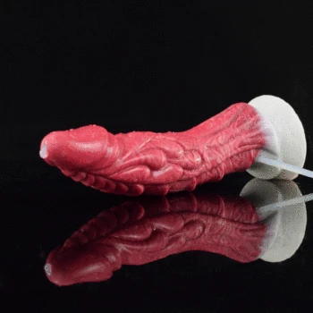 FAAK Squirting Scales Dragon Dildo with Suction Cup Curve Ejaculating Animal Penis Fantasy Anal Butt Plug Sexy Toys for Women 5