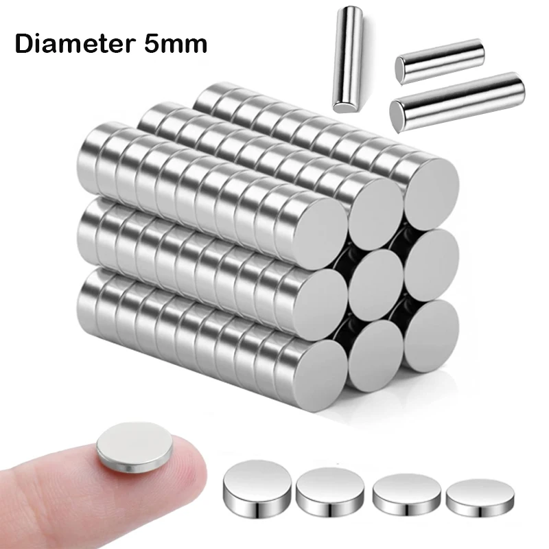 10/50/100pcs Diameter 5mm  Magnet Powerful Magnetic Small Round Rare Earth Magnets Search Magnets