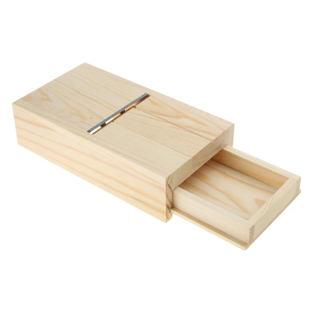 Soap Cutter Drawer Box Wooden Soap Beveler Planer Soap Trimming Tool for DIY Craft Handmade Soap and Candles Making Cutting