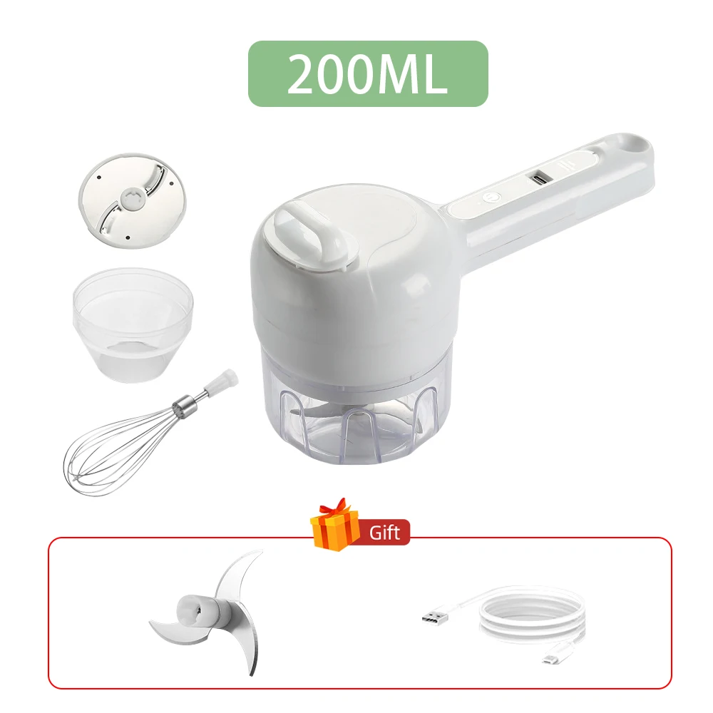 5 in 1 Electric Vegetable Chopper Set, Electric Food Processor with Egg &  Cream Beater and Clean Brush, Multifunction Handheld Veggie Chopper for