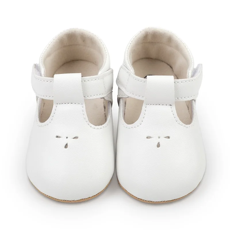 Tregren 0-18M Newborn Baby Girl Princess Shoes Infant Non-slip Flat PU Rubber Crib Shoes First Walkers