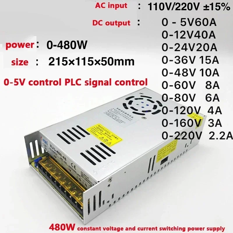 AC-DC 5V-220V Digital Adjustable Voltage Regulated 300W-480W Switching Power Supply Transformer Adapter dc power supply