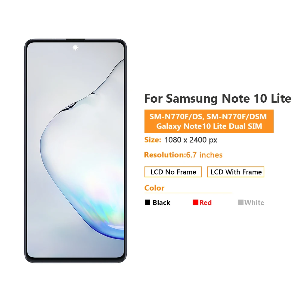 Ｚ  Ʈ 10 Ʈ  AMOLED LCD ÷  ġ ũ, Ｚ Ʈ 10 Ʈ SM-N770F ũ, 6.7 ġ