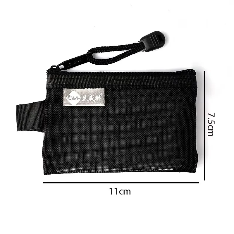 Mini Zipper Mesh Bag Transparent Portable Small Cosmetic Toiletry Organizer for Girls Travel School Supplies Durable Gift Desk