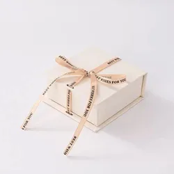 Eco - friendly Artisan Jewelry Gift Box with Green Flip Packaging (Off - white)